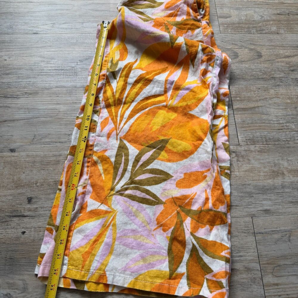 C&C California Pant Wide Leg 100% Linen Tropical Print Small Summer Flowy Boho - Picture 9 of 11